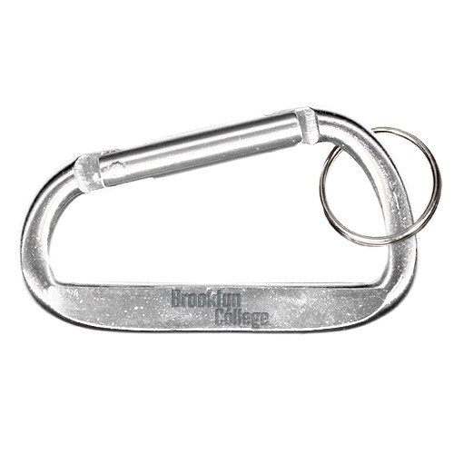 Silver Carabiner with Split Ring-Brooklyn College Engraved