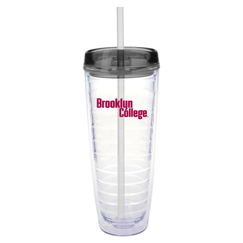 Tritan Double Wall Tumbler w/Charcoal Top 26oz-Brooklyn College