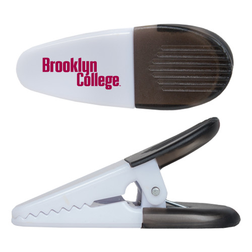 White Crocodile Clip/Magnet-Brooklyn College