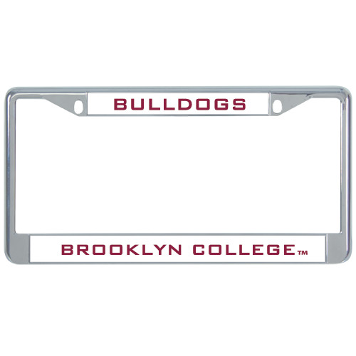 Metal License Plate Frame in Chrome-Bulldogs