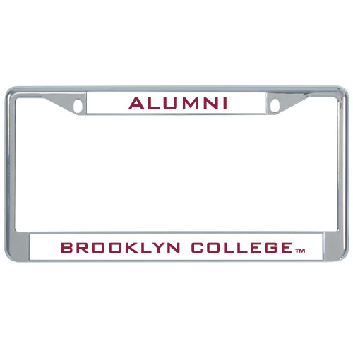 Metal License Plate Frame in Chrome-Alumni 