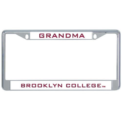 Metal License Plate Frame in Chrome-Grandma 