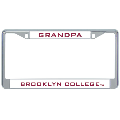 Metal License Plate Frame in Chrome-Grandpa 