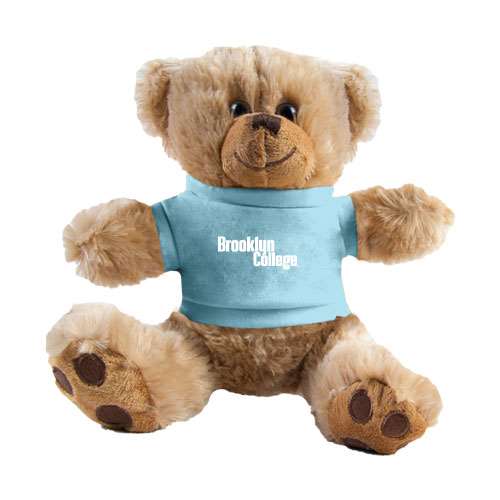 Plush Big Paw 8 1/2 inch Brown Bear w/Light Blue Shirt-Brooklyn College