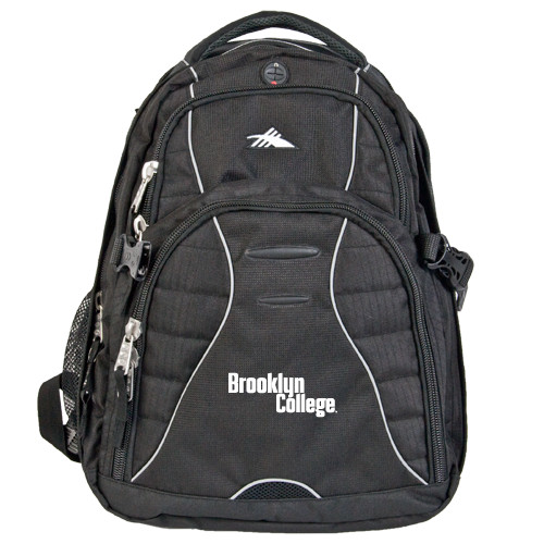 High Sierra Black Swerve Computer Backpack-Brooklyn College