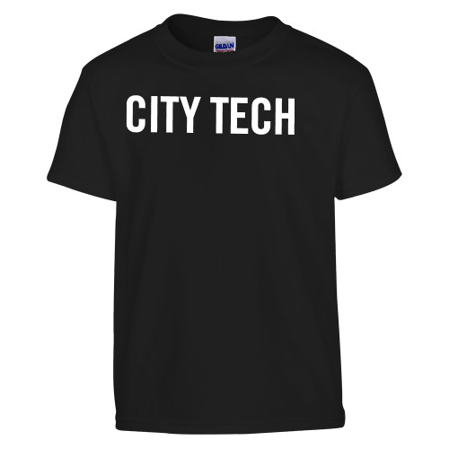 Youth Black T Shirt-City Tech Logo