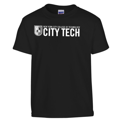 Youth Black T Shirt-City Tech Logo