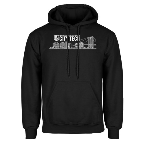 Black Fleece Hoodie-City Tech Skyline