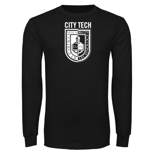 Black Long Sleeve T Shirt-City Tech Shield