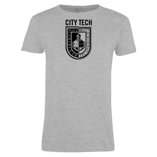 Womens Grey Short Sleeve Tee-City Tech Shield