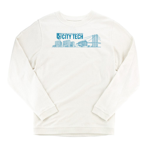 Boxercraft Womens Cream Corded Crew-City Tech Skyline