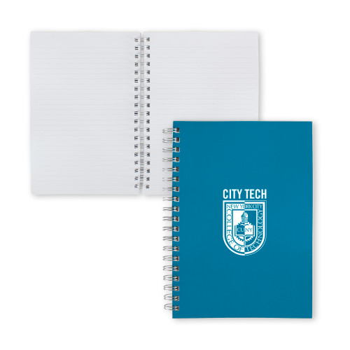 Clear 7 x 10 Spiral Journal Notebook-City Tech Shield