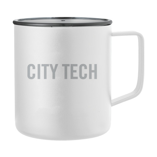 Rover Camp Vacuum Insulated White Mug 14oz-City Tech Wordmark Engraved