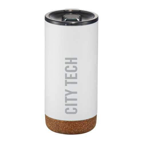 Valhalla Vacuum Insulated White Tumbler 16oz-City Tech Wordmark Engraved