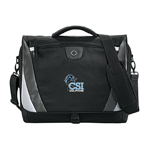 Black/Grey Slope Computer Messenger Bag-Official Logo