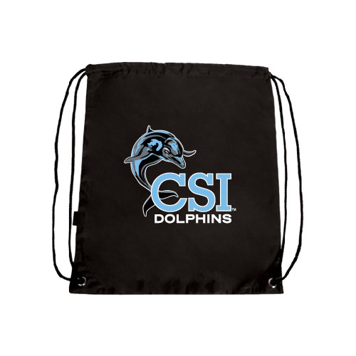 Black Drawstring Backpack-Official Logo