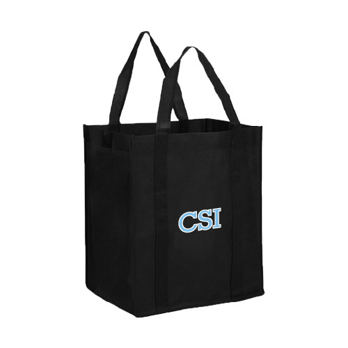 Non Woven Black Grocery Tote-CSI