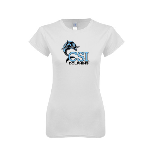 Next Level Womens White Boyfriend Tee-Official Logo