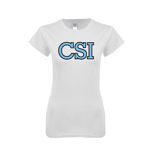 Next Level Womens White Boyfriend Tee-CSI
