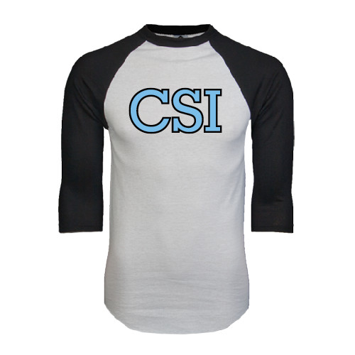 White/Black Raglan Baseball T Shirt-CSI