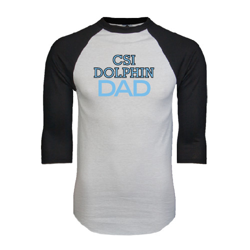 White/Black Raglan Baseball T Shirt-Dad