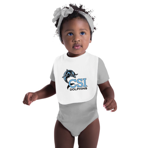 White Baby Bib-Official Logo