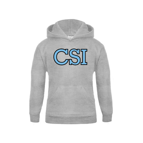 Youth Grey Fleece Hood-CSI