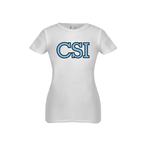 Next Level Girls White Fashion Fit T Shirt-CSI