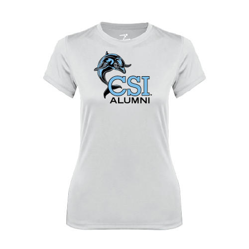 Womens White Performance Tee-Alumni