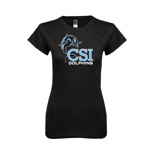 Next Level Womens Black Boyfriend Tee-Official Logo