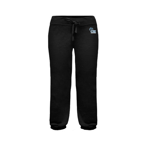 ENZA Womens Black Banded Fleece Capri-Official Logo