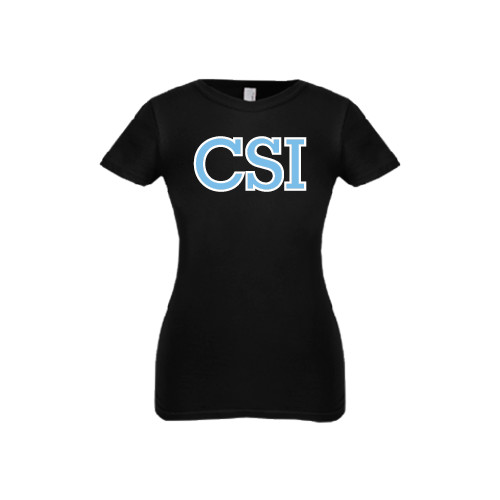Next Level Girls Black Fashion Fit T Shirt-CSI