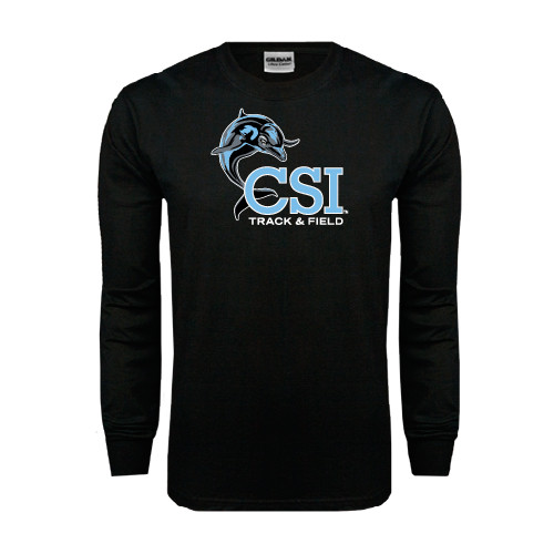 Black Long Sleeve T Shirt-Track and Field
