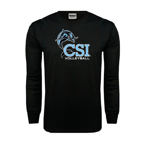 Black Long Sleeve T Shirt-Volleyball