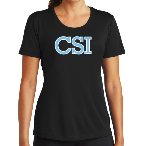 Womens Black Performance Tee-CSI