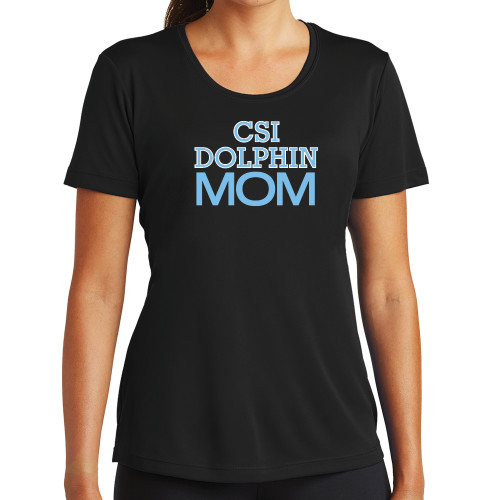Womens Black Performance Tee-Mom