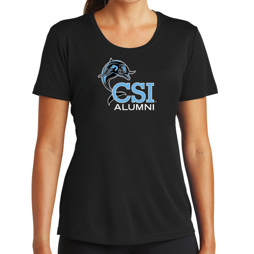 Womens Black Performance Tee-Alumni