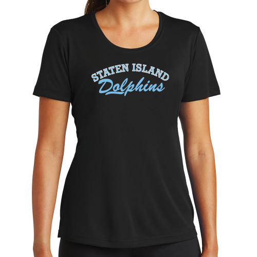 Womens Black Performance Tee-Staten Island Dolphins