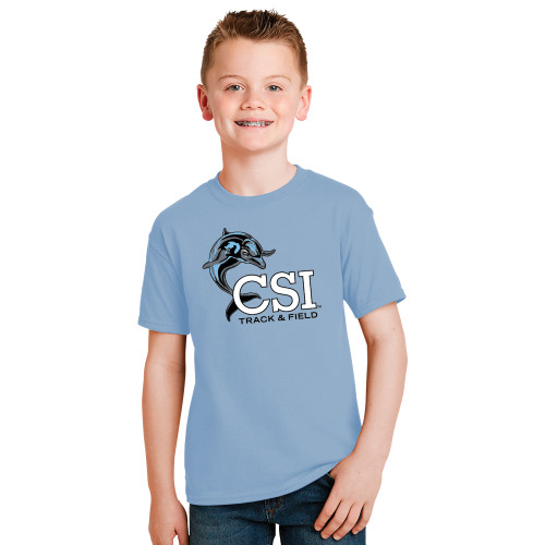 Youth Light Blue T Shirt-Track and Field