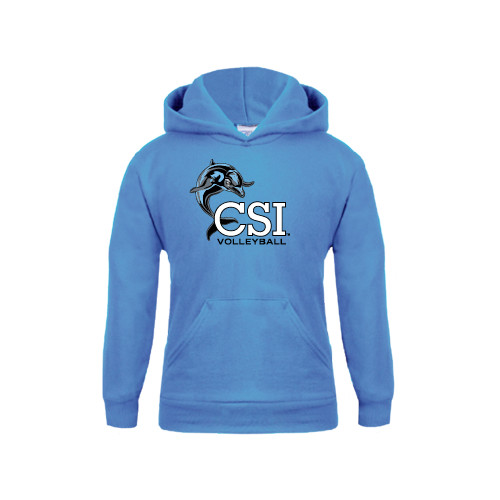 Youth Light Blue Fleece Hoodie-Volleyball