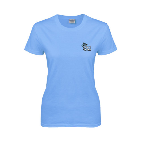 Womens Light Blue Short Sleeve Tee-Official Logo