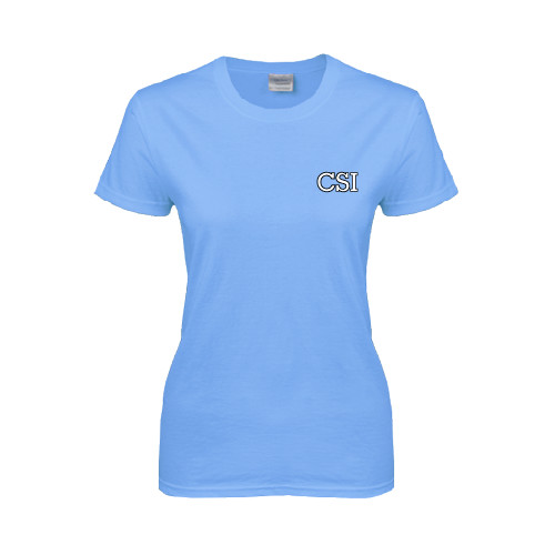 Womens Light Blue Short Sleeve Tee-CSI