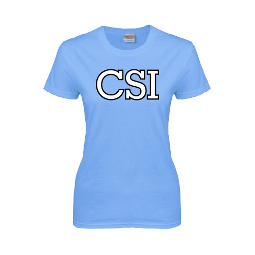 Womens Light Blue Short Sleeve Tee-CSI