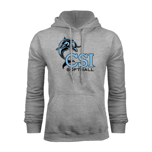 Grey Fleece Hoodie-Softball