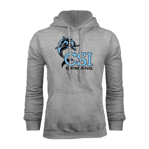 Grey Fleece Hoodie-Swimming