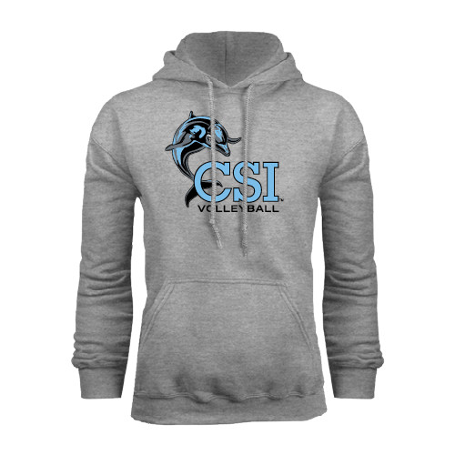 Grey Fleece Hoodie-Volleyball