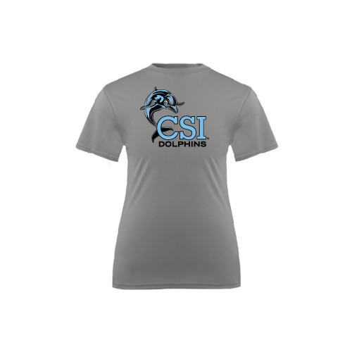 Youth Performance Grey Concrete Tee-Official Logo