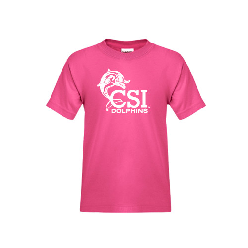 Youth Hot Pink T Shirt-Official Logo