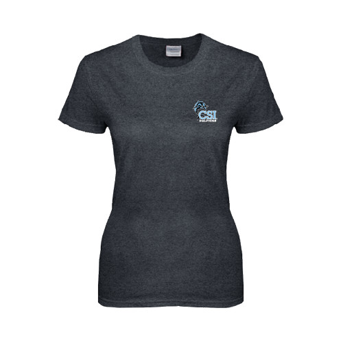 Womens Dark Heather Short Sleeve Tee-Official Logo