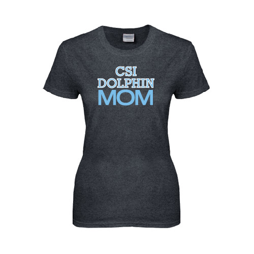 Womens Dark Heather Short Sleeve Tee-Mom